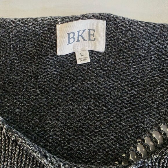 Buckle BKE Washed Chevron Sweater Oversized Gray Large Cozy Cabincore Layers - Picture 5 of 8